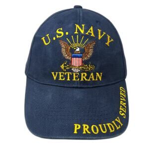 Eagle Emblems Blue Baseball Cap One Size US Navy Veteran Proudly Served Hat